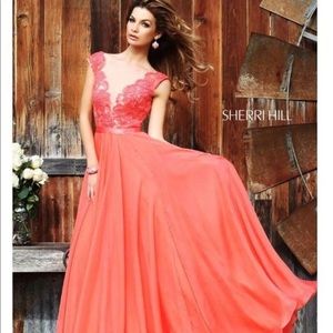 Sherri Hill Salmon Colored Prom/ Formal Dress